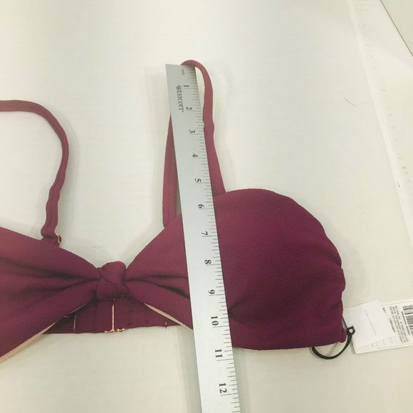 Shade And Shore Women's Sz Large 12-14 Knot Front Crepe Material Bikini Swim Top - Picture 12 of 15